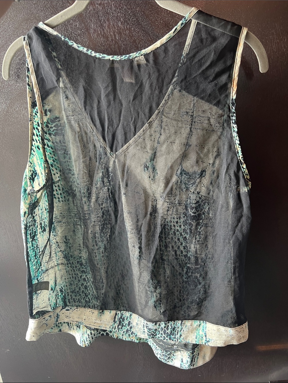 Charlie jade silk snakeskin print sheer back top - Picture 2 of 6